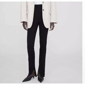 ANINE BING Max Pant Black High Waisted Classic Tailored Slits Chic Dress Pant XS